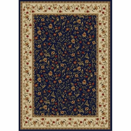 AURIC Como Rectangular Navy Blue Traditional Italy Area Rug, 2 ft. 2 in. W x 7 ft. 7 in. H AU1617721